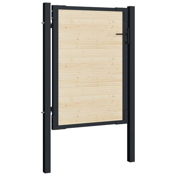 vidaXL Vartai, 107x175cm, plienas ir eglės mediena (144575+146530)