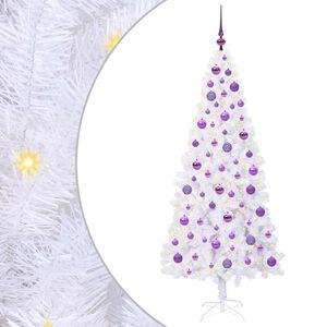 vidaXL Dirbtinė Kalėdų eglutė su 300 LED Balta 180 cm PVC ir Plienas