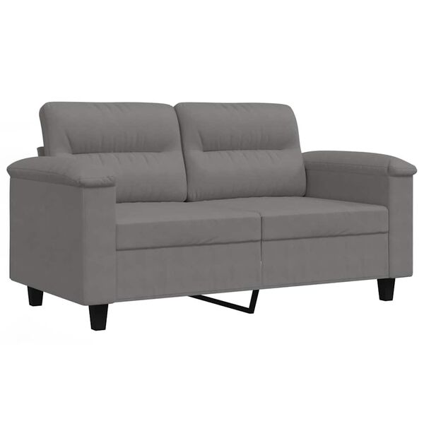 vidaXL Dvivietė sofa, tamsiai pilka, 120cm, mikropluo&scaron;to audinys