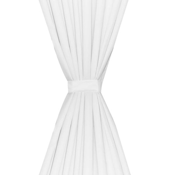 vidaXL Naktinės užuolaidos, 2vnt., dvisluoksnės, 140x245cm, baltos