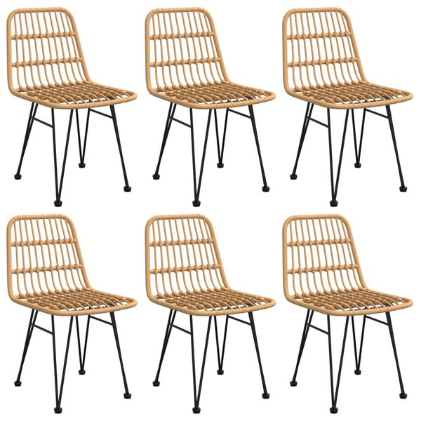 vidaXL Sodo valgomojo baldų komplektas, 7 dalių, poliratanas