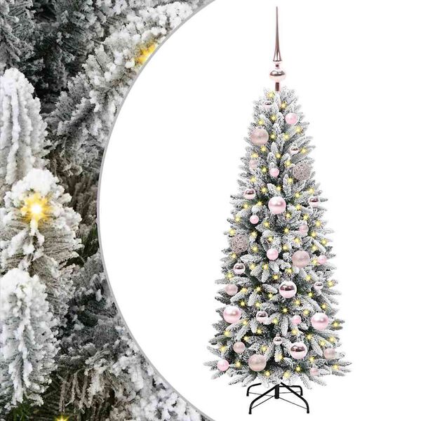 vidaXL Dirbtinė Kalėdų eglutė su 150 LED s stovu Balta 120 cm