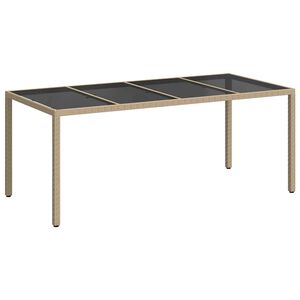 vidaXL Sodo stalas Smėlio 190 x 90 x 75 cm poliratanas