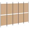 vidaXL 5-Panelis kambario skydas Smėlio 250 x 180 cm Audinys