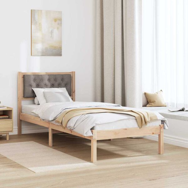 vidaXL Lovos rėmas Taupe 90 x 200 cm Kietos pu&scaron;ies mediena