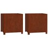 vidaXL Loveliai su kojelėm, 2vnt., rūdžių, 50x50x50cm, Corten plienas
