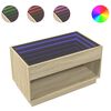 vidaXL Kavos staliukas su Infinity LED lemputėmis, ąžuolo, 90x50x50cm