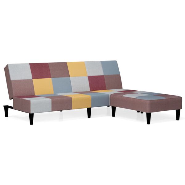 vidaXL Dvivietė sofa-lova su pakoja, įvairių spalvų, audinys