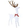 vidaXL 3D Kalėdų elnias LOVIISA 140 LED &Scaron;alta balta 70 x 26 x 128 cm
