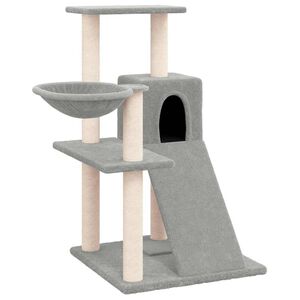 vidaXL Draskyklė katėms su stovais i&scaron; sizalio, &scaron;viesiai pilka, 82cm