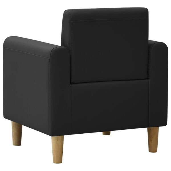 vidaXL Vaiki&scaron;ka sofa, juoda, dirbtinė oda