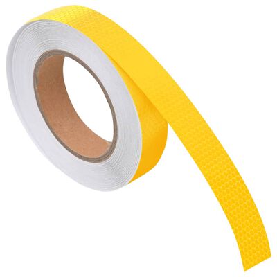 vidaXL Šviesą atspindinti lipni juosta, geltona, 2,5cmx20m, PVC