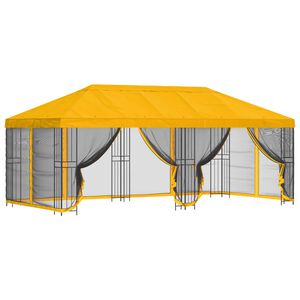 vidaXL Paviljonas su &scaron;oninėmis sienelėmis 6 x 3 m Geltona