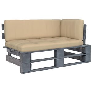 vidaXL Kampinė sodo sofos dalis i&scaron; palečių, pilkai impregnuota pu&scaron;is