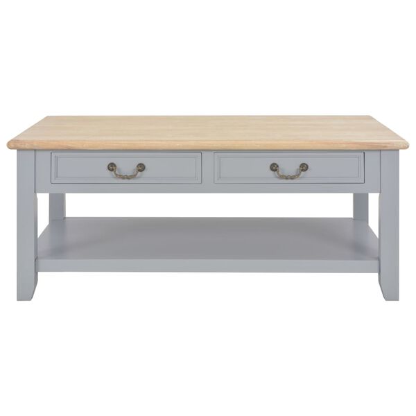 vidaXL Kavos staliukas, pilkas, 100x50x41,5cm, paulovnijos masyvas