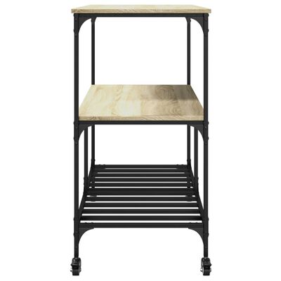 vidaXL Virtuvės vežimėlis, ąžuolo, 100x50x95cm, apdirbta mediena