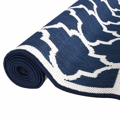vidaXL Lauko kilimėlis, mėlynos ir baltos spalvos, 80x150cm, dvipusis