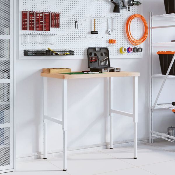 vidaXL Darbastalis, 100x(55-60)x(73-99,5)cm, bukmedžio masyvas