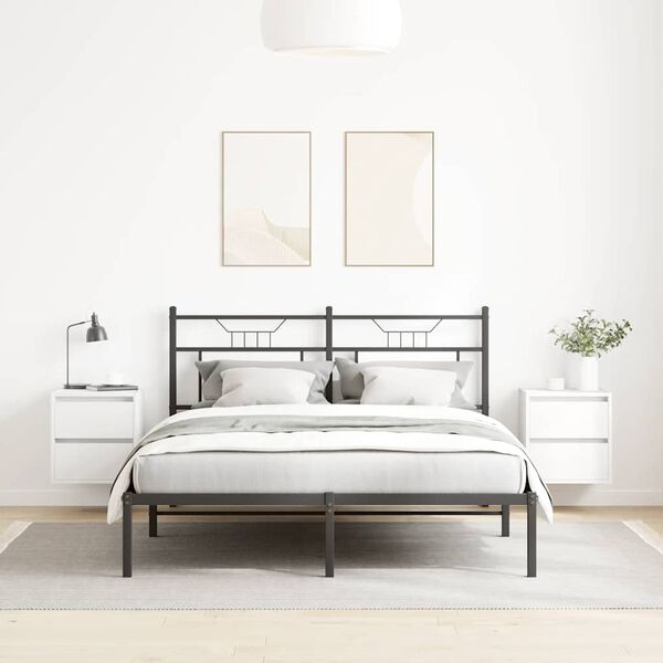 vidaXL Sieninės naktinės spintelės, 2vnt., baltos, 38x34x40 cm