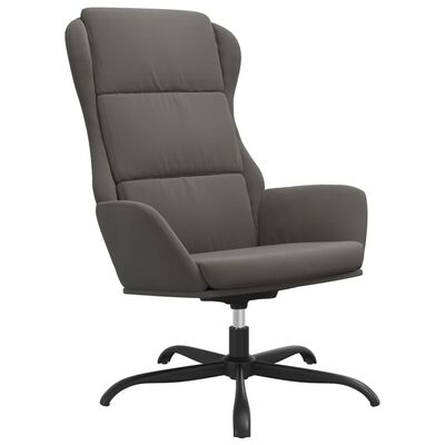 vidaXL Poilsio kėdė, tamsiai pilkos spalvos, dirbtinė versta oda