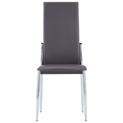 vidaXL Valgomojo kėdės, 4 vnt., pilkos spalvos, dirbtinė oda