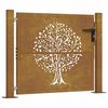 vidaXL Sodo vartai, 100x75 cm, Corten plienas, medžio ra&scaron;tas
