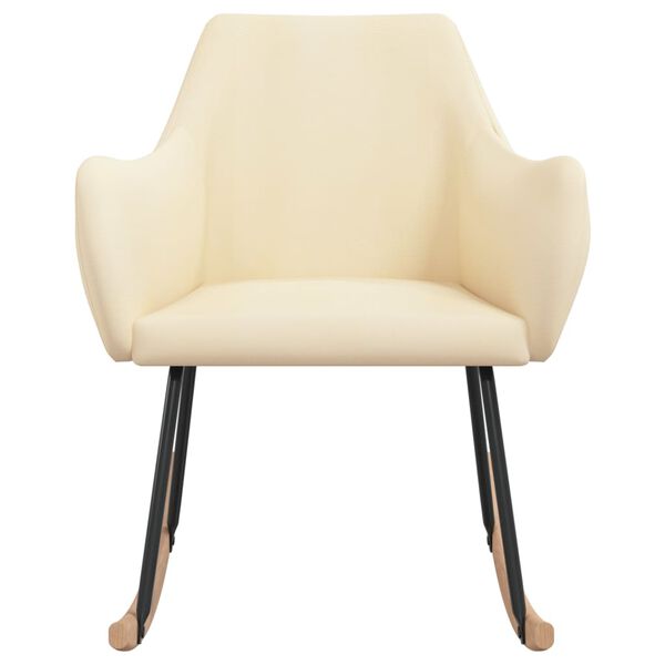 vidaXL Supama kėdė, kreminės spalvos, audinys