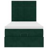 vidaXL Osmanų lovos rėmas su čiužiniais, žalias, 80x200cm, aksomas