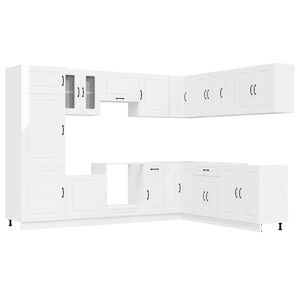 vidaXL Virtuvinių spintelių komplektas, 14 dalių, Kalmar, balta