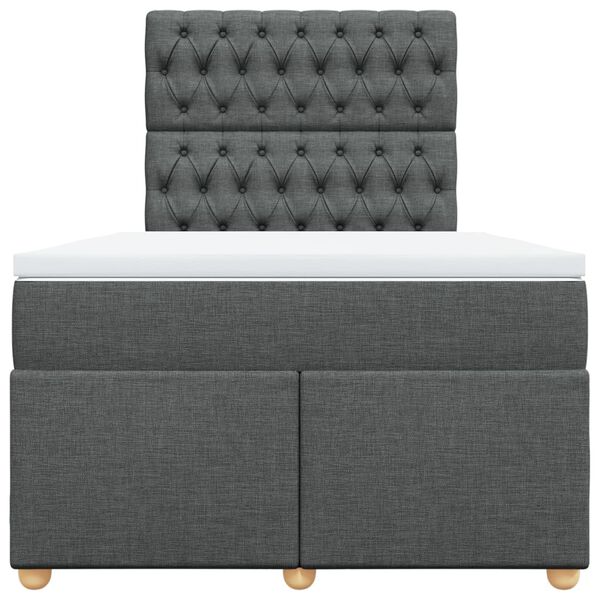 vidaXL Lova su spyruoklėmis ir čiužiniu, tamsiai pilka, 120x200 cm