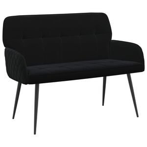 vidaXL Dvivietė sofa su metalinėmis kojelėmis 2 vietos Juoda Aksomas
