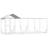 vidaXL Lauko voljeras &scaron;unims su stogu, sidabrinis, 6x2x2,5m, plienas