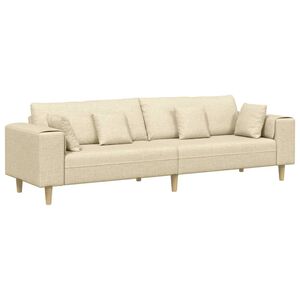 vidaXL Sofa su pagalve Kreminė 250 x 77 x 76 cm audinys