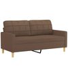 vidaXL Dvivietė sofa su pagalvėlėmis, rudos spalvos, 140cm, audinys