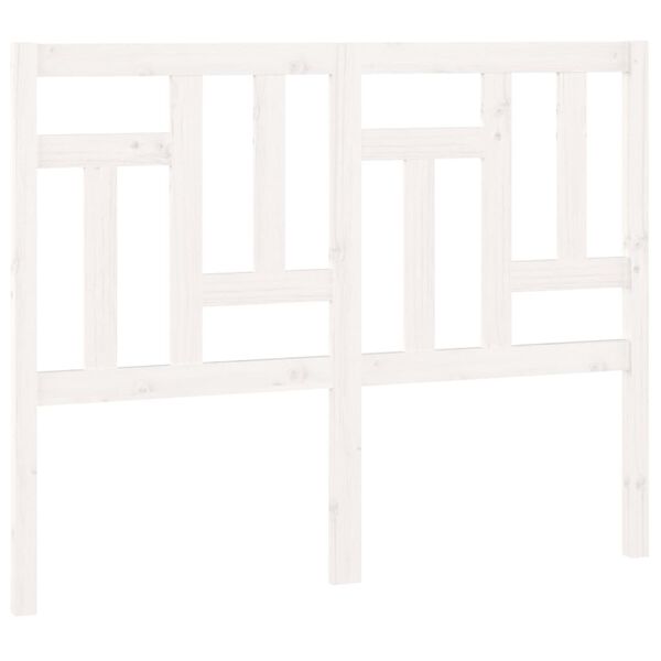 vidaXL Lovos galvūgalis, baltas, 145,5x4x100cm, pu&scaron;ies masyvas