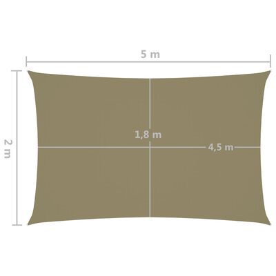 vidaXL Uždanga nuo saulės, smėlio, 2x5m, oksfordo audinys, stačiakampė