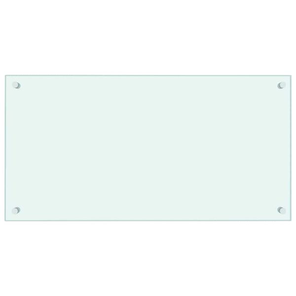 vidaXL Virtuvės sienelės, 2vnt., baltos, 80x40cm, grūdintas stiklas