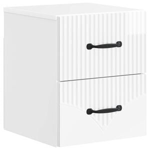 vidaXL Sieninis naktinis staliukas Itin blizgi balta 34,5 x 33 x 40 cm