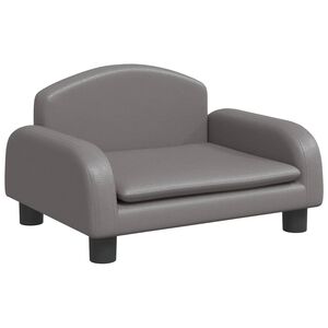 vidaXL Vaiki&scaron;ka sofa, pilkos spalvos, 50x40x30 cm, dirbtinė oda