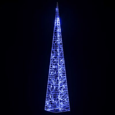 vidaXL Akrilinė LED dekoracija kūgis, mėlynos spalvos, 90cm