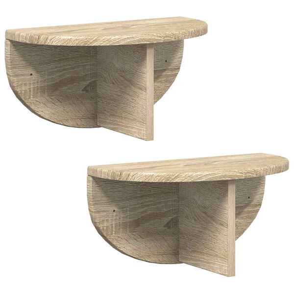 vidaXL Sieninė lentyna 2 pcs Sonoma ąžuolas 38 x 19 x 19 cm