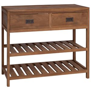 vidaXL Vonios spintelė Natūrali 90 x 45 x 75 cm Kieto teka medžio