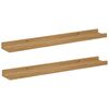 vidaXL Sieninė lentyna 2 pcs Ruda 60 x 9 x 3 cm Apdirbta mediena
