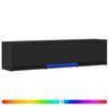 vidaXL TV spintelė su LED 165 x 34 x 40 cm Juodas Dirbtinė mediena