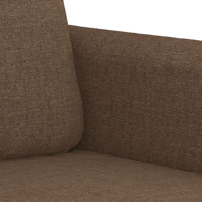 vidaXL Sofos komplektas su pagalvėlėmis, 3 dalių, rudas, audinys