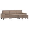 vidaXL Trivietė sofa su pakoja, taupe, 210cm, mikropluo&scaron;to audinys