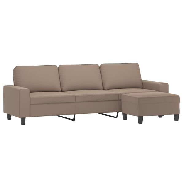 vidaXL Trivietė sofa su pakoja, taupe, 210cm, mikropluo&scaron;to audinys