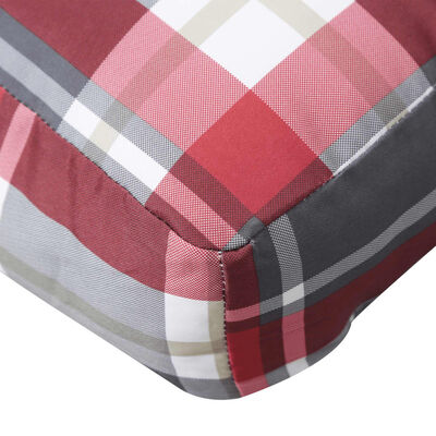 vidaXL Paletės pagalvėlė, raudona, 120x40x12cm, audinys, languota