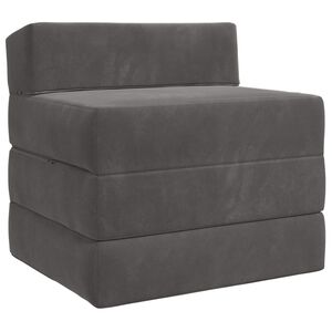 vidaXL Sulankstomas Sofos Lova Tamsiai pilka 200 x 70 x 15 cm Aksomas