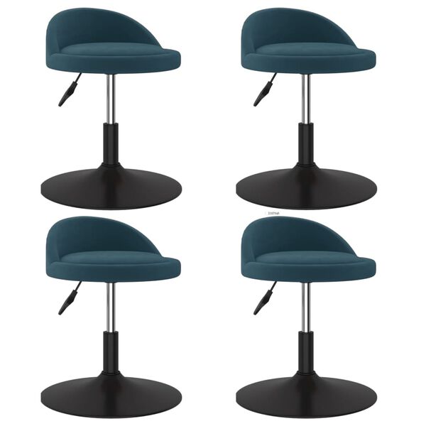 vidaXL Pasukamos valgomojo kėdės, 4vnt., mėlynos spalvos, aksomas
